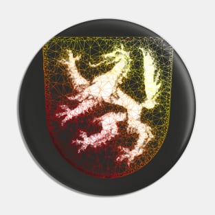 Low Poly Low Poly Coat of Arms Transparent Red to Yellow Pin
