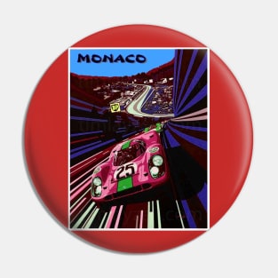 Monaco Grand Prix Modern Art Road Racing Advertising Print Pin