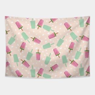 Summer Pink and Mint Popsicles Tapestry