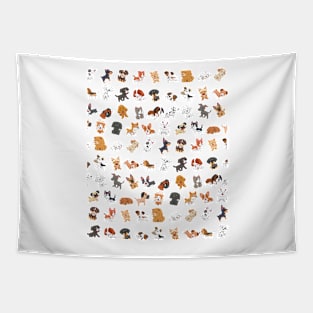 Different type cartoon cute dogs patterns Tapestry