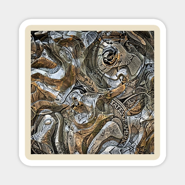 Abstract Old Coins Magnet by perkinsdesigns