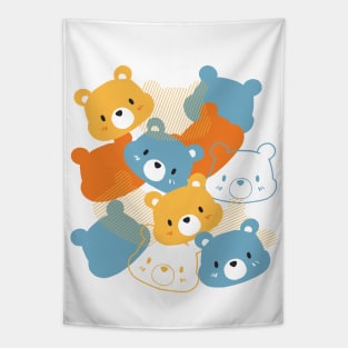 Abstract Cute Bear Cartoon Tapestry