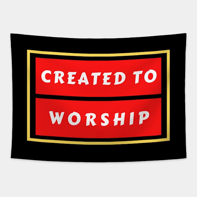 Created To Worship | Christian Typography Tapestry by All Things Gospel