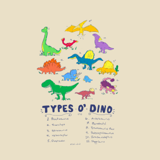 Types of Dinosaurs Cute T-Shirt