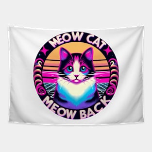 baby lasagna meow cat please meow back Tapestry