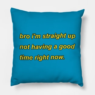 bro i'm straight up not having a good time right now Pillow