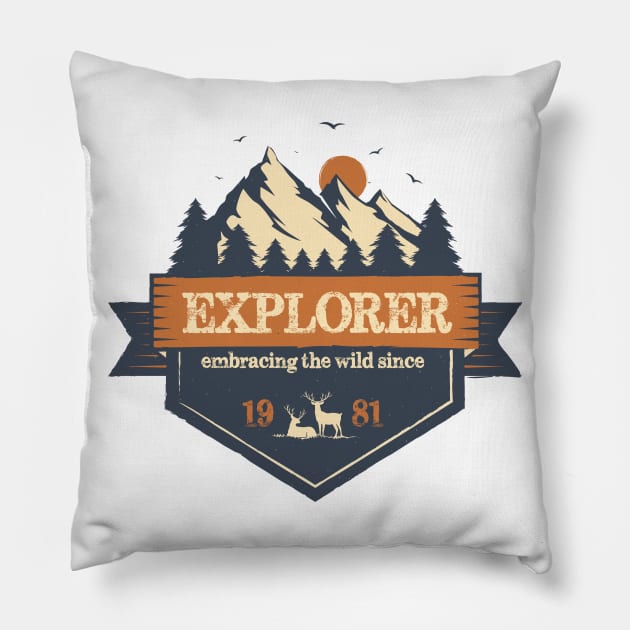 Explorer since 1981 Pillow by Mandra