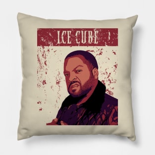 ice cube rapper | funny face | brown vintage Pillow