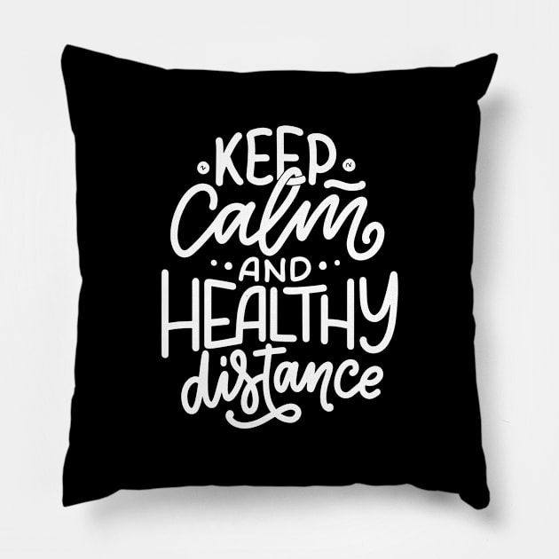 Covid, coronavirus, distance masks, quarantine, quarantined, social distancing, selfisolation, distancing keep distance Pillow by crocozen