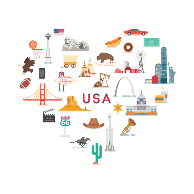 USA famous places and landmarks by Antikwar