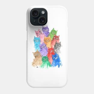 Cute Colourful Cats and Kittens painting Phone Case