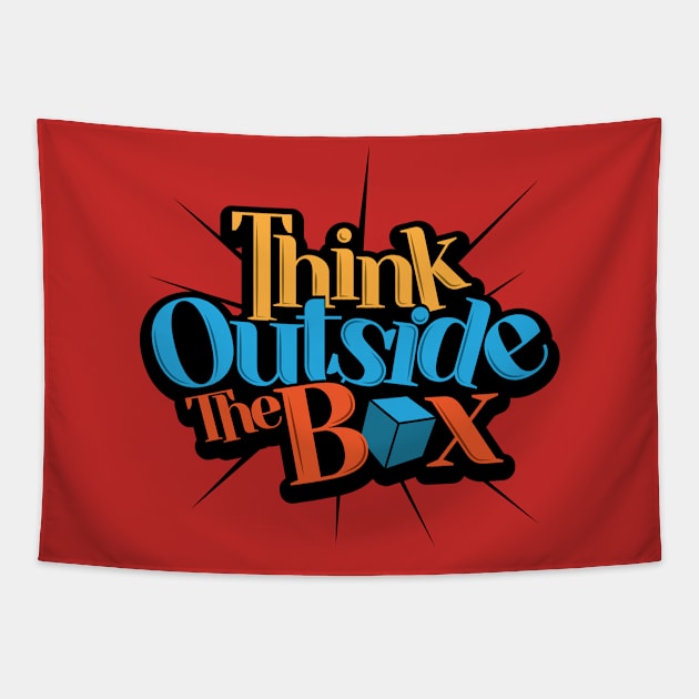 Think Outside The Box Tapestry by RekaPixel