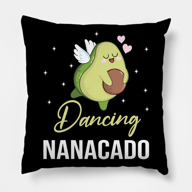 Avocado Dove Flying Happy Day To Me Dancing Nanacado Grandma Pillow by DainaMotteut