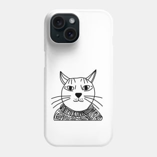 Minimal Portrait of Sweater Cat Phone Case