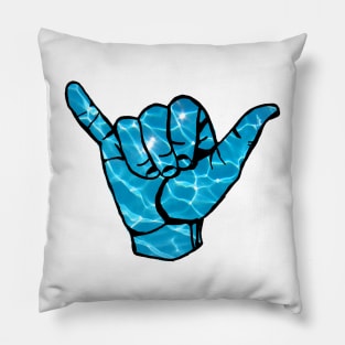 Watery hang loose hand Pillow