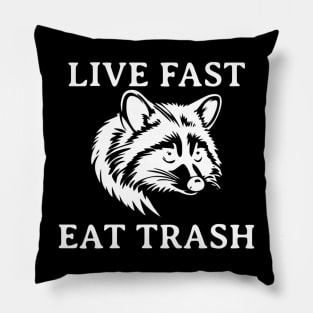 Live Fast Eat Trash Pillow