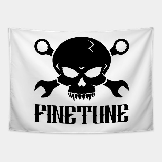 Skull 'n' Tools - Finetune (black) Tapestry by GetThatCar