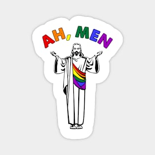 Ah men jesus lgbt gay  funny gift tshirt Magnet