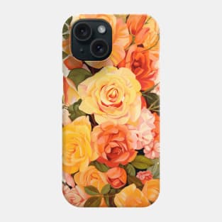 Yellow rose pink floral orange flower design for women girls Phone Case