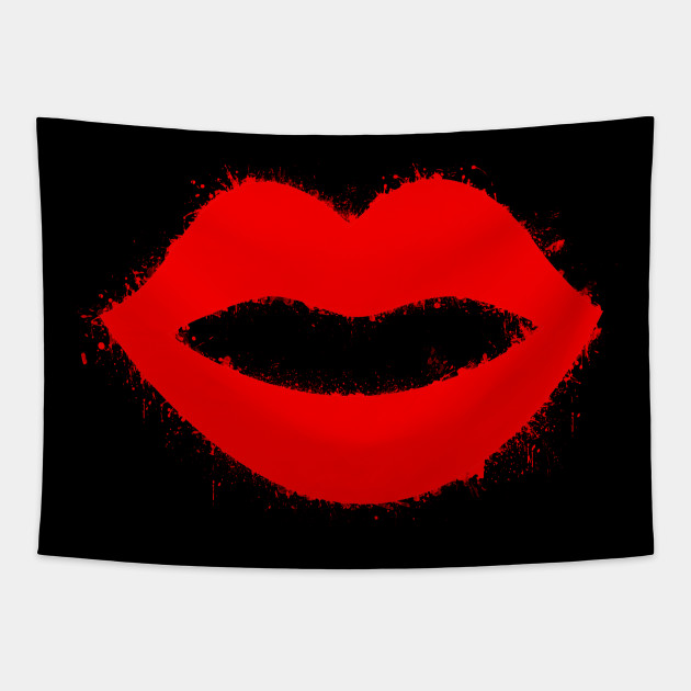 Red Lips Biting Tongue Attitude Street Art Punk Graffiti Gift