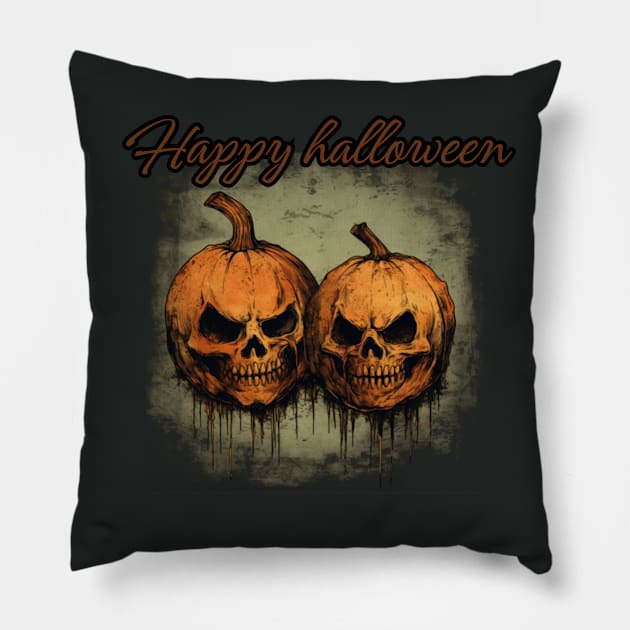 happy halloween, pumpkin Pillow by Pattyld