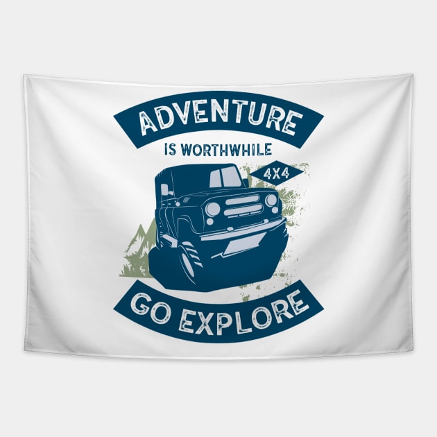 Adventure is worthwhile! Tapestry by happysquatch