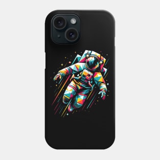 Cosmic Geometry - Astronaut in Abstract Space Phone Case