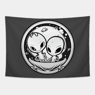 TWO ALIENS Tapestry