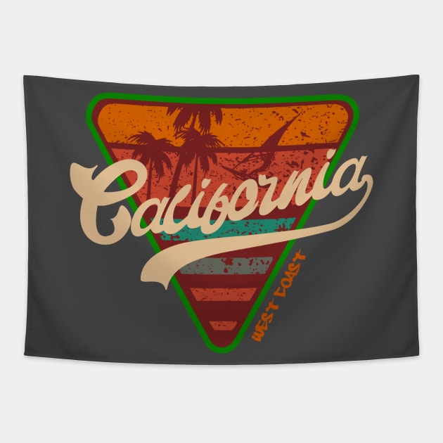 California Surf retro vintage lifestyle badge triangle Tapestry by SpaceWiz95