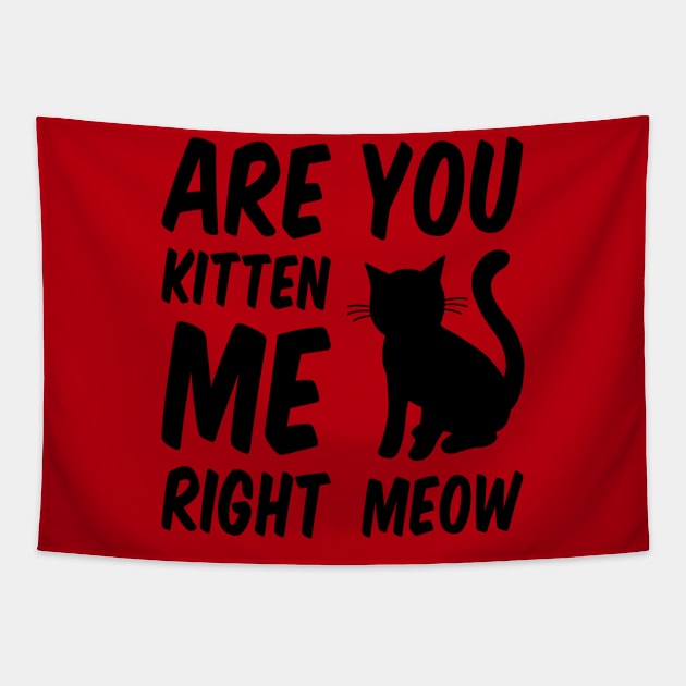 Are You Kitten Me Right Meow Tapestry by Everydayoutfit