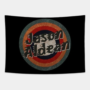 Retro Color Typography Faded Style jason Aldean Tapestry