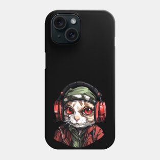 Hardbass Cat With Rave Music Headphones Phone Case