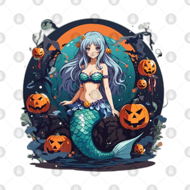 Orange Full Moon Mermaid by MGRCLimon