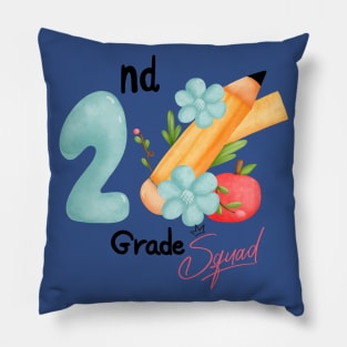 2nd Grade Squad Retro Teacher Team - Back To School - 1st Day of School Pillow