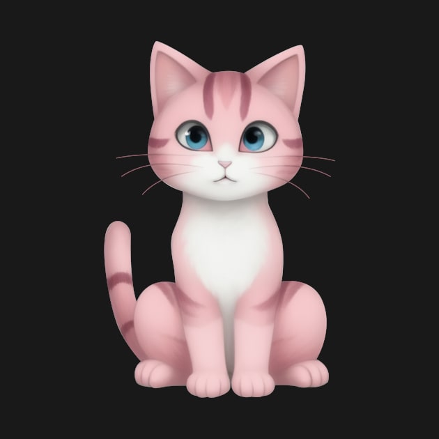 Sweet Pink Cat by Rishirt