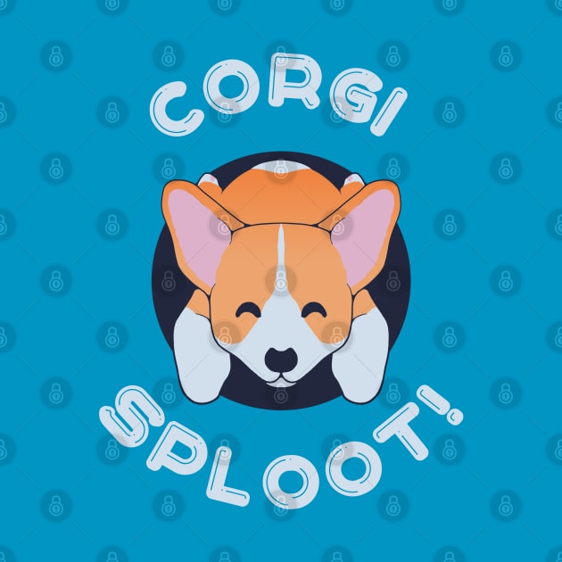 Corgi Sploot Design - Cute Funny Gift for Dog Owners by KritwanBlue