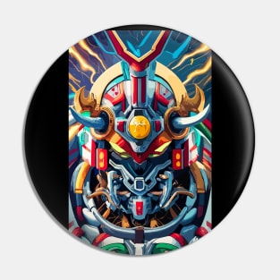 Mecha Oni Samurai Mask Pin