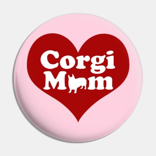 Pretty Corgi Mom Pink Heart Pin