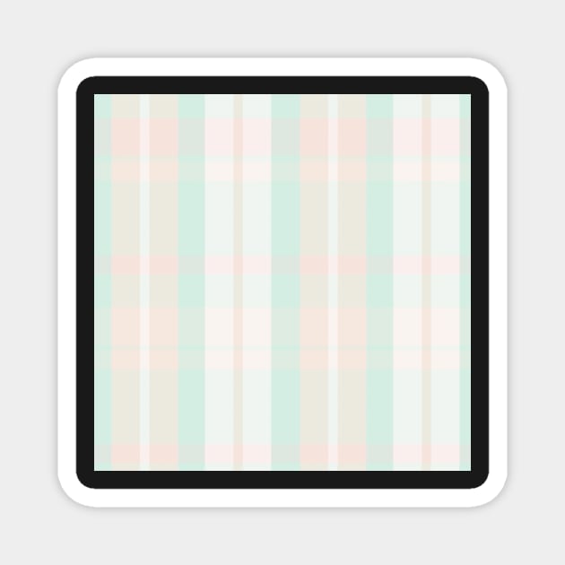 Pastel Aesthetic  Aillith 1 Hand Drawn Textured Plaid Pattern Magnet by GenAumonier