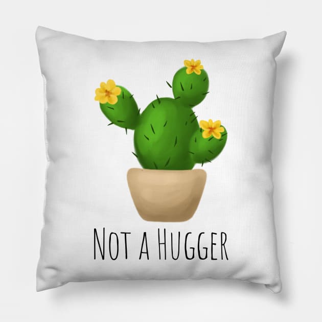 Funny Not A Hugger Cactus Pillow by JanesCreations