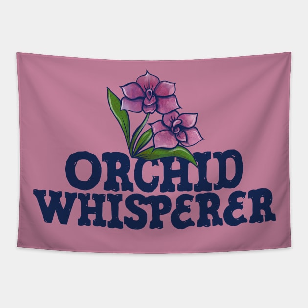 Orchid Whisperer Purple Beauties Tapestry by bubbsnugg