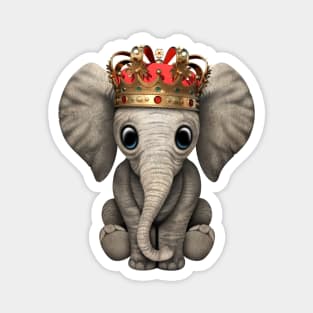 Cute Royal Elephant Wearing Crown Magnet