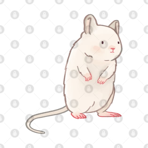 Cute white gerbil by ballooonfish