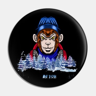 monkey tshirt Pin