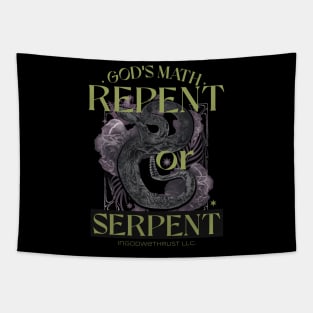 Repent or Serpent God's Math apparel Tapestry