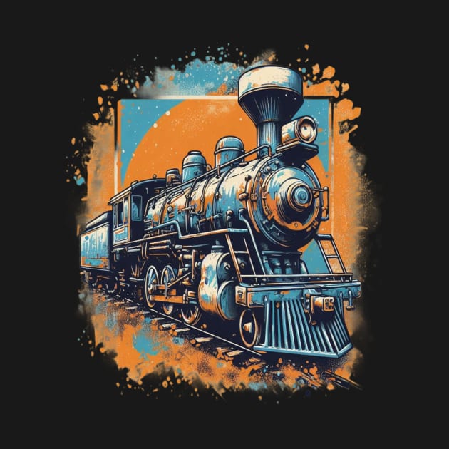 Old Locomotive Funny Gift by JSJ Art