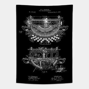 1897 Vintage Typewriter Patent Image Tapestry