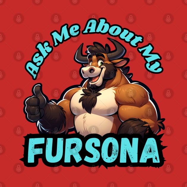 Ask Me About My Bull Fursona Furry Art by Blue Bull Bazaar