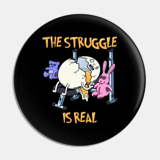 Cracking Up at the Gym: The Struggle is Egg-citingly Real Pin