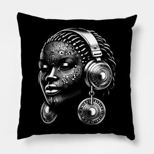 Afrocentric Woman Music Pillow